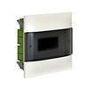 Kiselosztó PE/N-sín 40A műanyag 1x 6M üreges falba fehér IP40 átlátszó ajtó PractiboxS LEGRAND